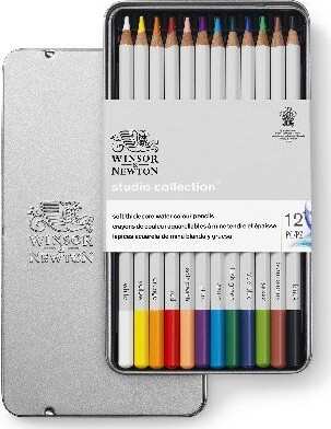 Winsor Newton - Akvarel Farveblyanter Sæt - Studio Collection - 12 Farver