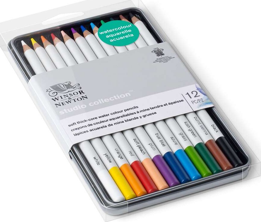 Winsor Newton - Akvarel Farveblyanter Sæt - Studio Collection - 12 Farver
