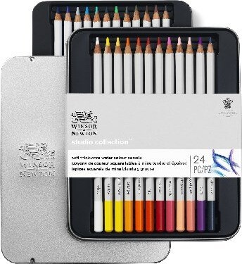 Winsor Newton - Akvarel Farveblyanter Sæt - Studio Collection - 24 Farver