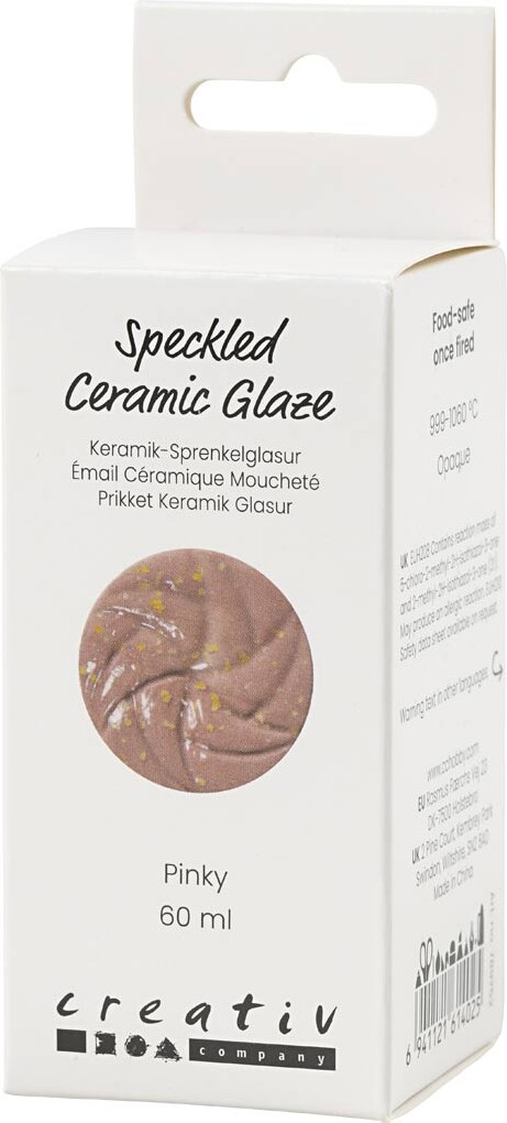 Prikket Keramik Glasur - 999-1060 C - Dækkende - Pinky - 60 Ml