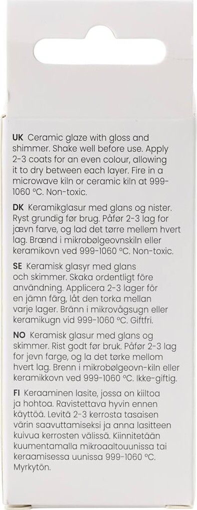 Prikket Keramik Glasur - 999-1060 C - Dækkende - Tusk Tusk - 60 Ml