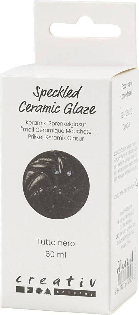 Prikket Keramik Glasur - 999-1060 C - Dækkende - Tutto Nero - 60 Ml