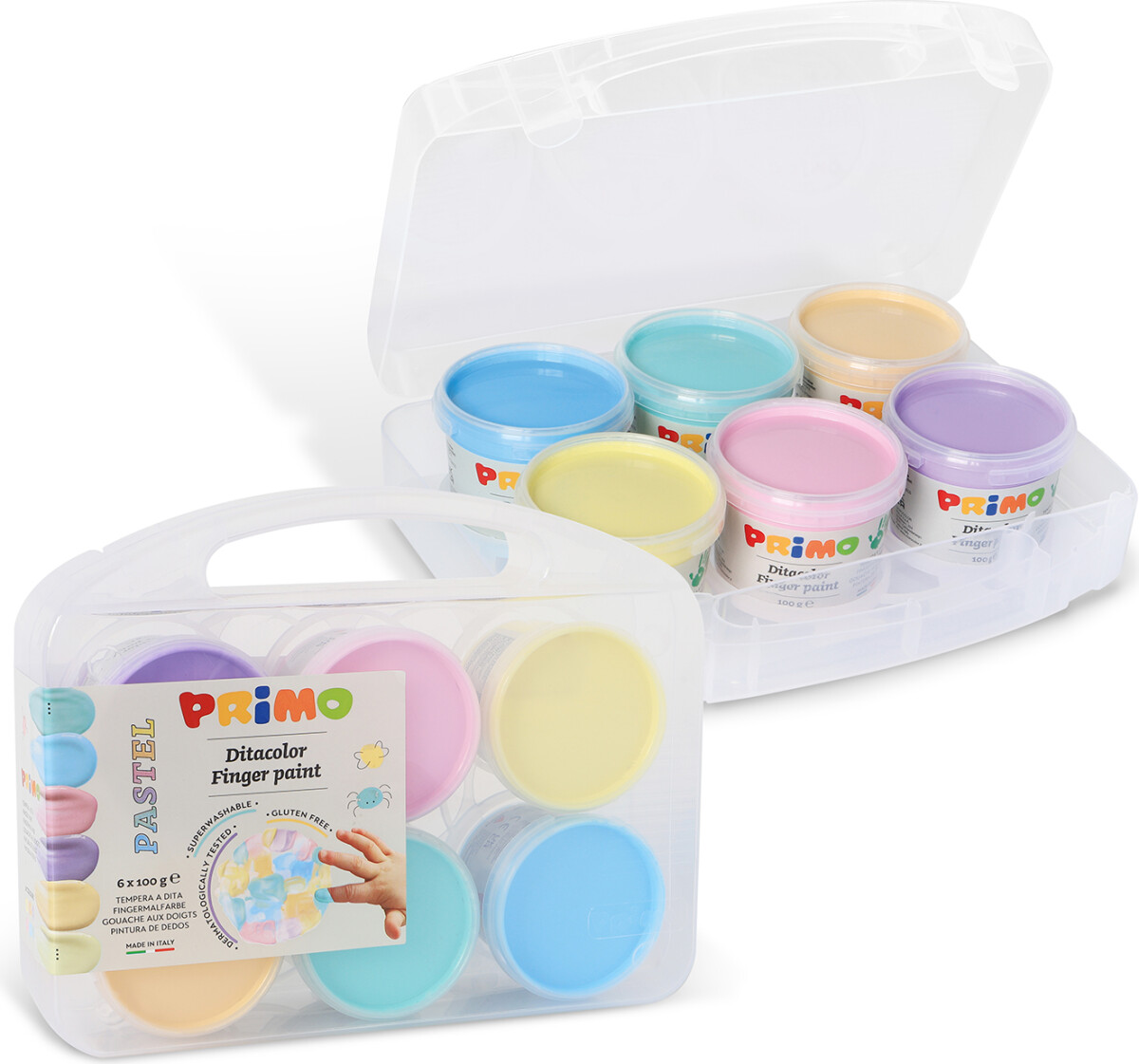 Primo - Fingermaling 6 Bøtter - Pastel