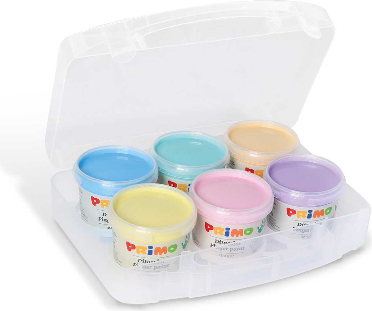 Primo - Fingermaling 6 Bøtter - Pastel