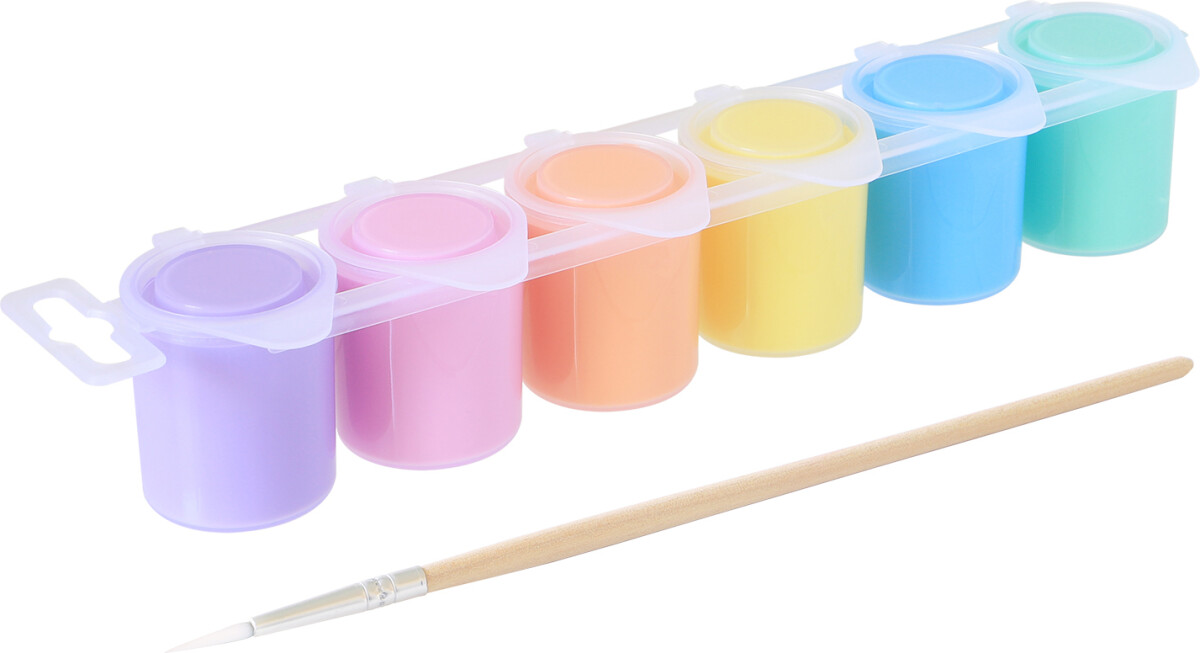 Primo - Plakatmaling 6 Bøtter 25 Ml - Pastel