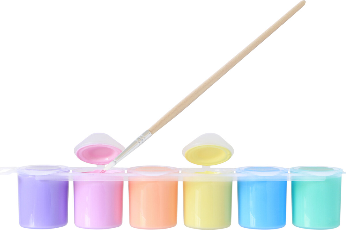 Primo - Plakatmaling 6 Bøtter 25 Ml - Pastel