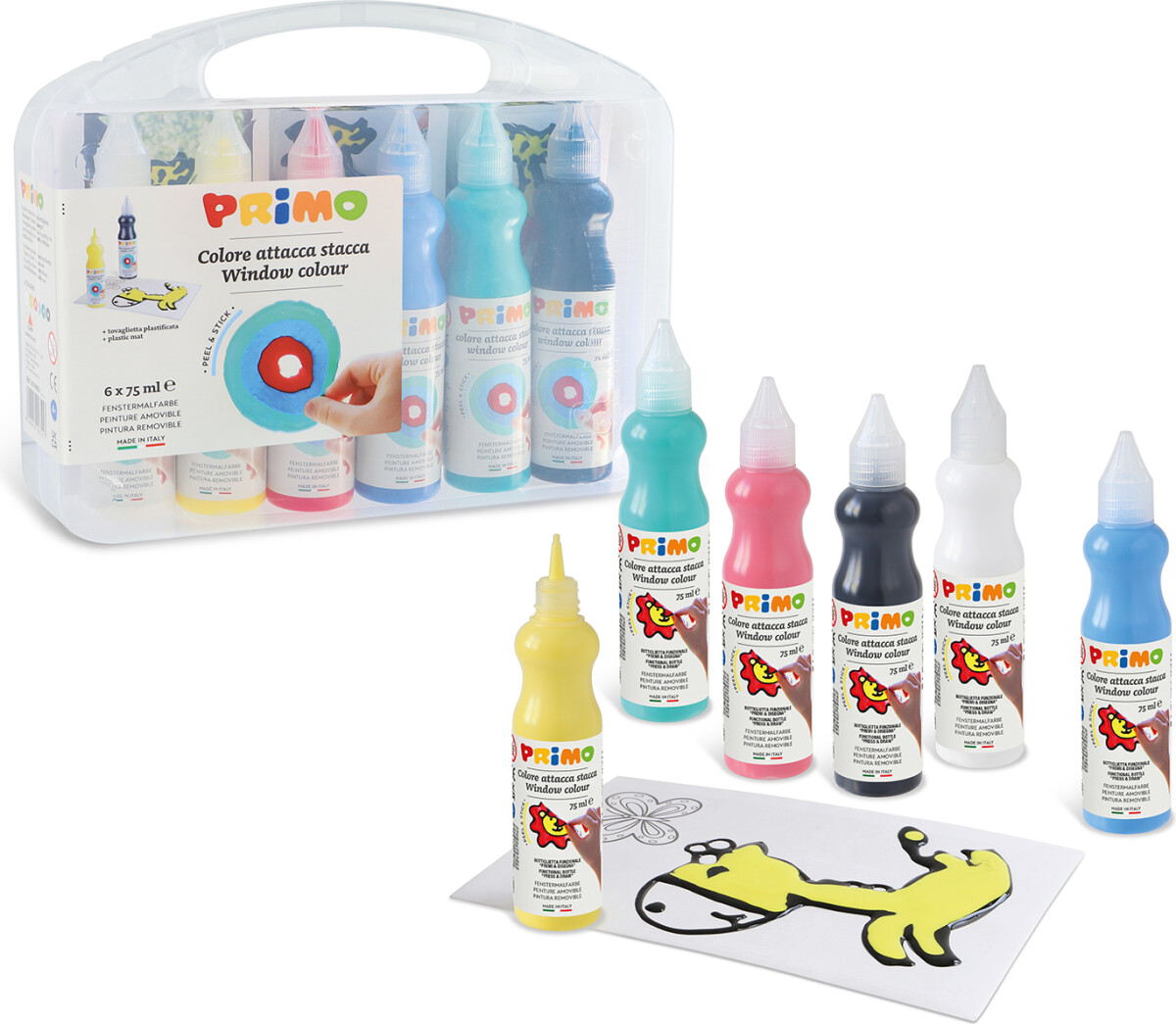 Primo - Vinduesmaling - 6 Flasker 75 Ml