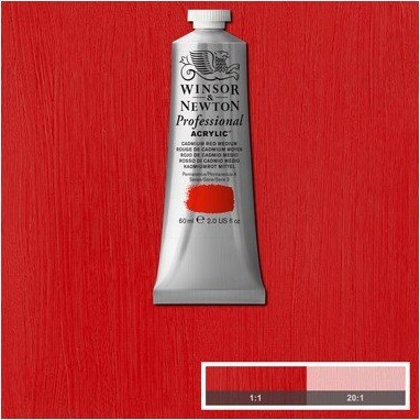 Winsor Newton - Akrylmaling - Cadmium Red Medium 60 Ml