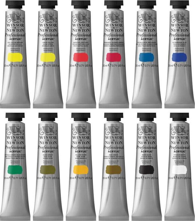 Winsor Newton - Akrylmaling Sæt - 12X20 Ml