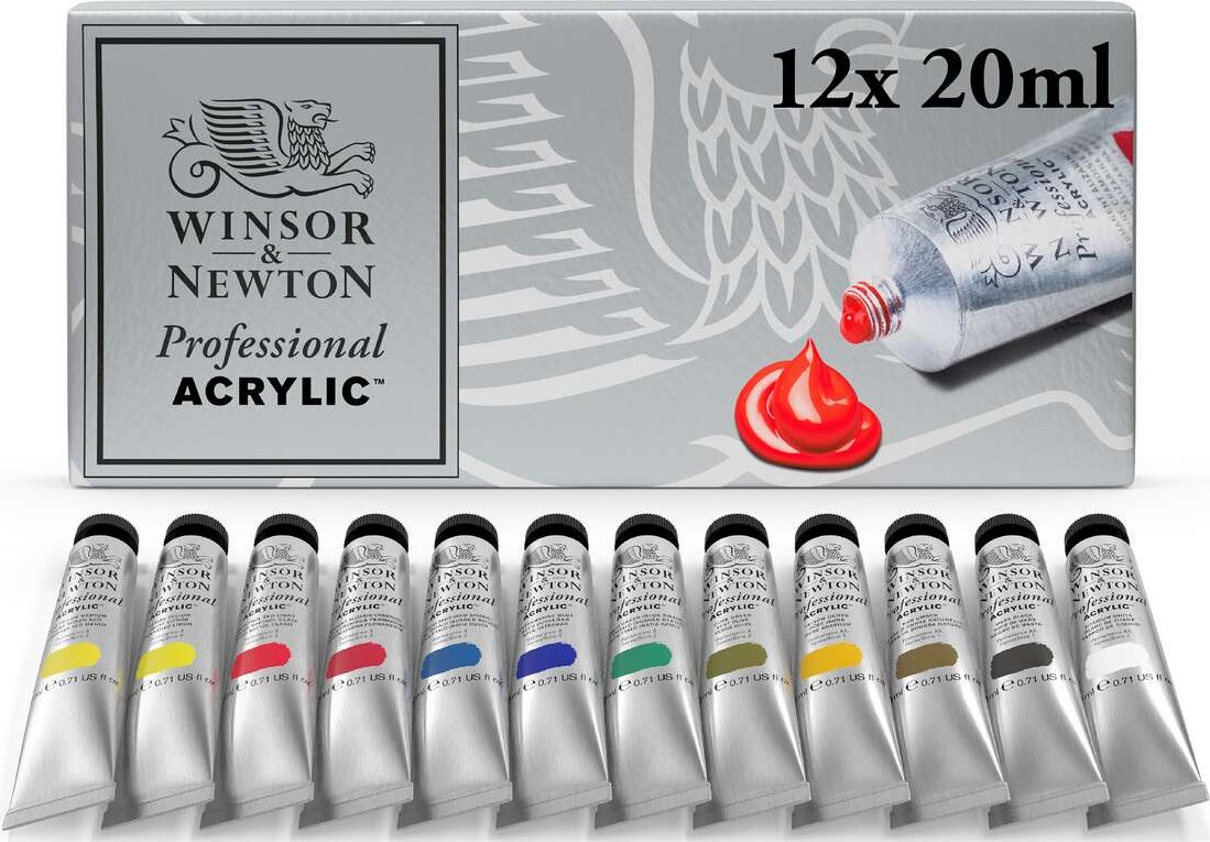 Winsor Newton - Akrylmaling Sæt - 12X20 Ml