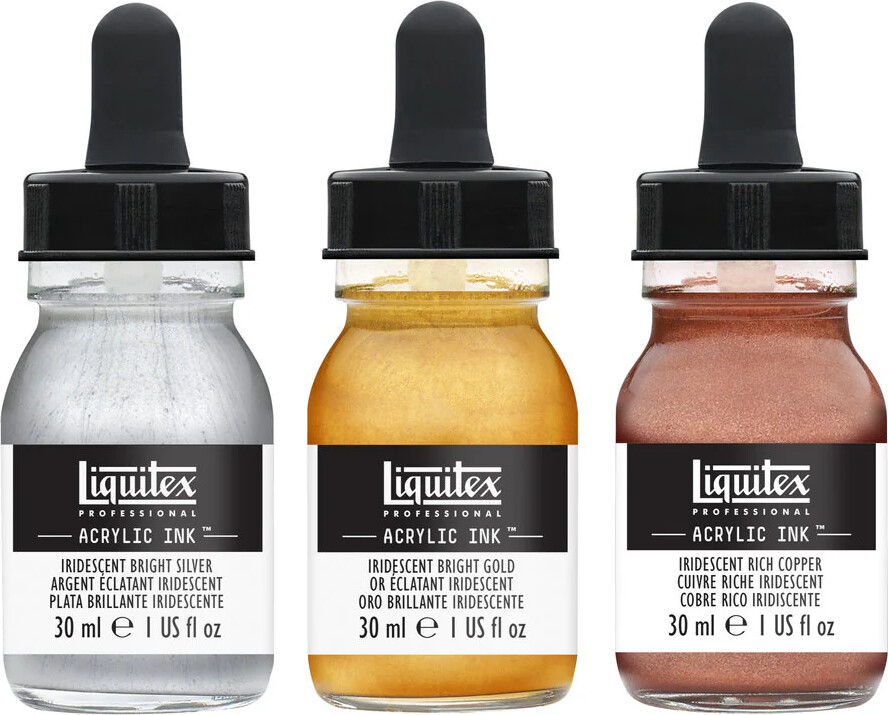 Liquitex - Acrylic Ink - Akryl Blæk - Iridescent Set 3-Pak