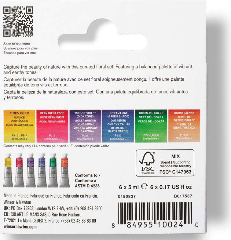 Winsor Newton - Professional Watercolour - Floral Set - 6X5 Ml