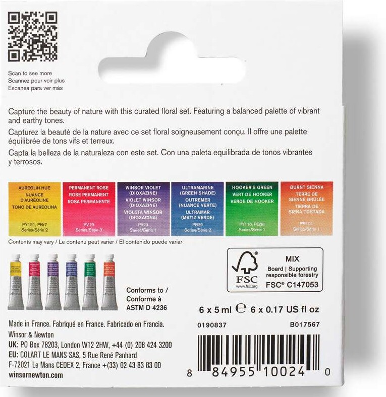 Winsor Newton - Professional Watercolour - Floral Set - 6X5 Ml