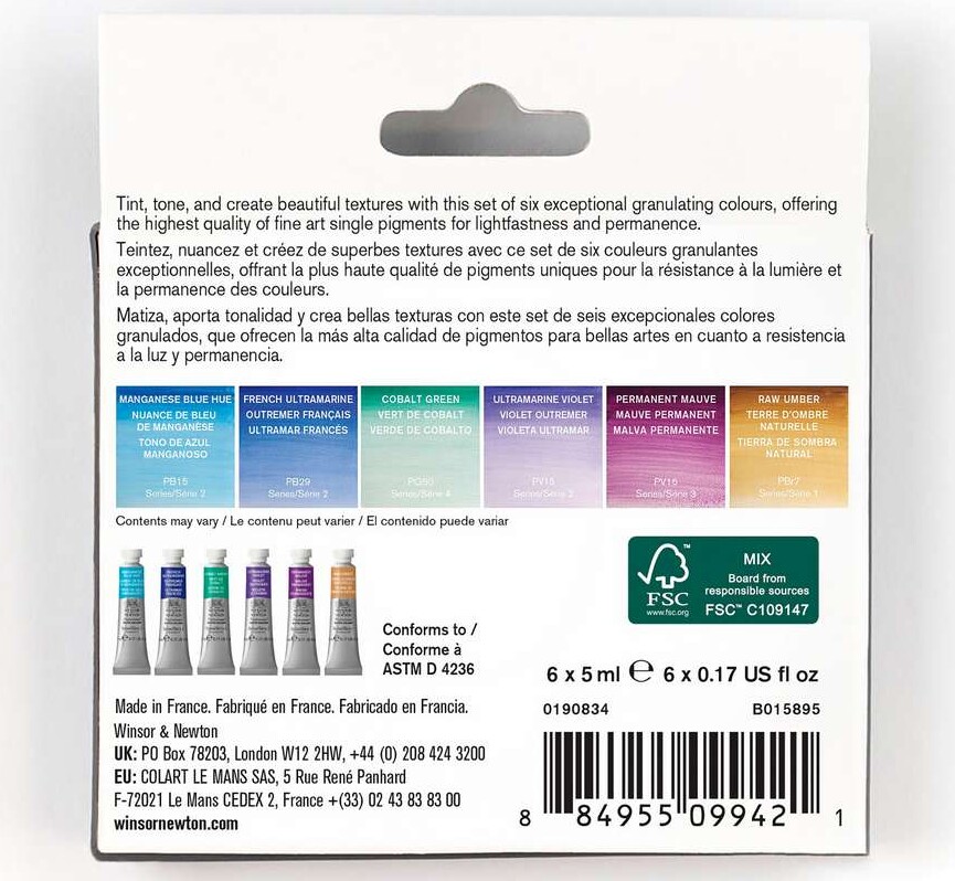 Winsor Newton - Professional Watercolour - Granulating - 6X5 Ml