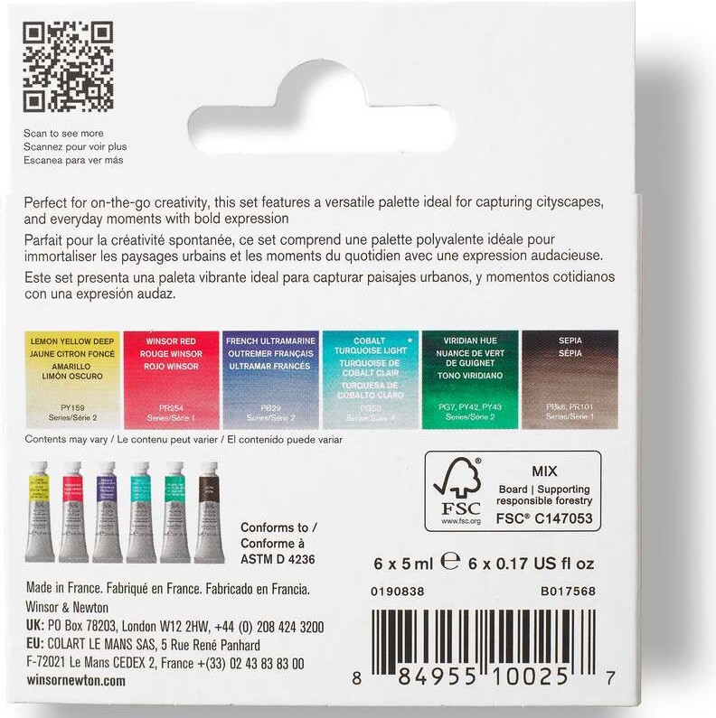 Winsor Newton - Professional Watercolour - Urban Sketching - 6X5 Ml