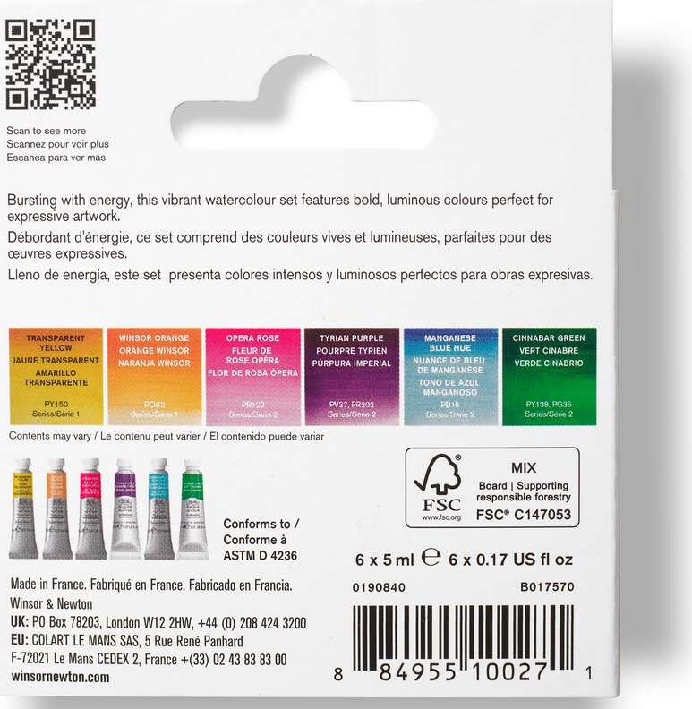 Winsor Newton - Professional Watercolour - Vibrant Set - 6X5 Ml