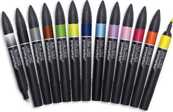 Winsor Newton - Promarker Tusser - Sæt 1 - 12 Farver