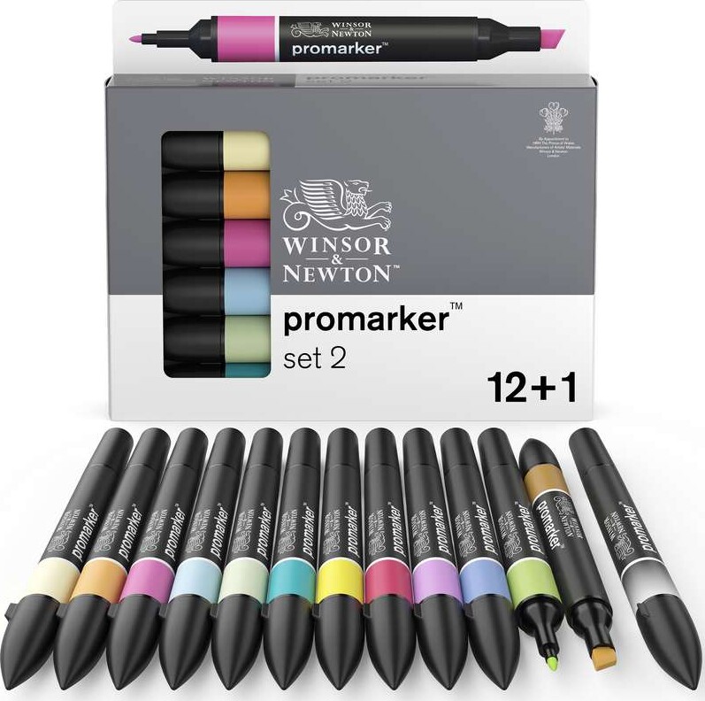 Winsor Newton - Promarker Tusser - Sæt 2 - 12 Farver
