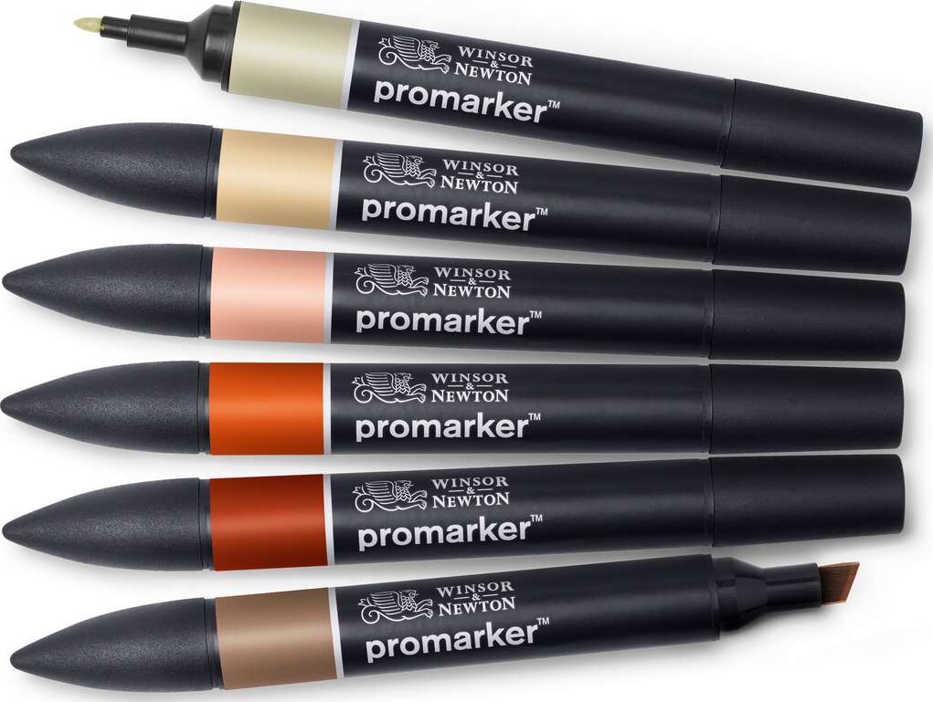Winsor Newton - Promarker Tusser - Jord Toner - 6 Farver