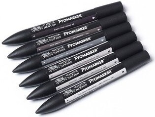 Winsor Newton - Promarker Tusser - Neutrale Toner - 6 Farver