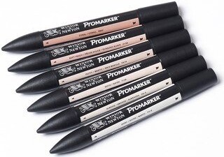 Winsor Newton - Promarker Tusser - Hudtoner - 6 Farver