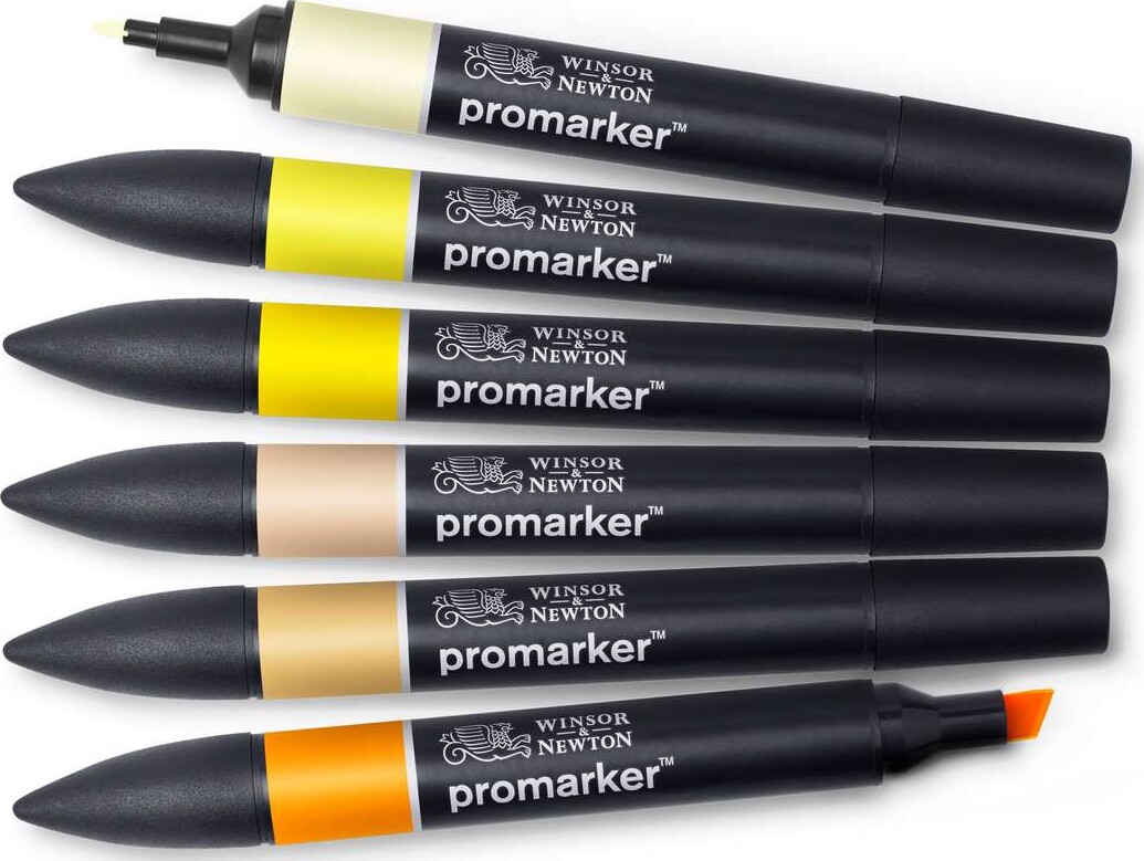 Winsor Newton - Promarker Tusser - Gule Toner - 6 Farver