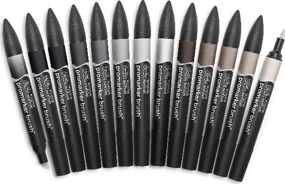 Winsor Newton - Promarker Tusser - Neutrale Toner - 12 Farver