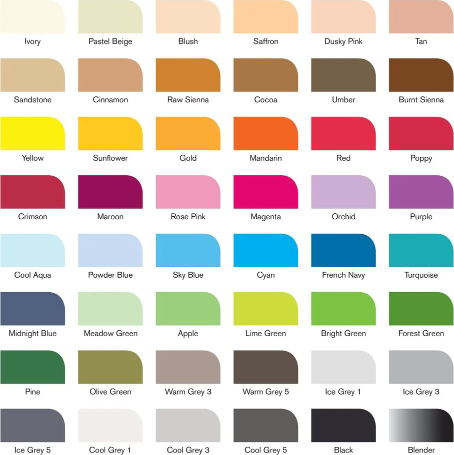 Winsor Newton - Promarker Tusser Sæt - 48 Farver