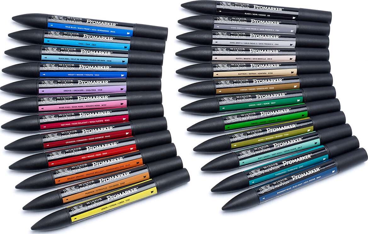 Winsor Newton - Promarker Tusser I Etui - 24 Farver