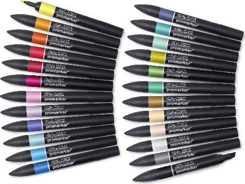 Winsor Newton - Promarker Tusser I Etui - 24 Farver