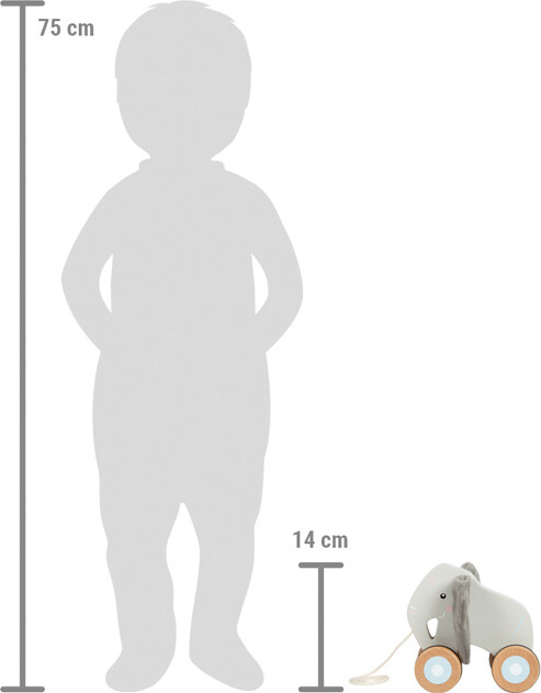 Trækdyr I Træ Til Børn - Elefant Med Knitrende Ører - Small Foot