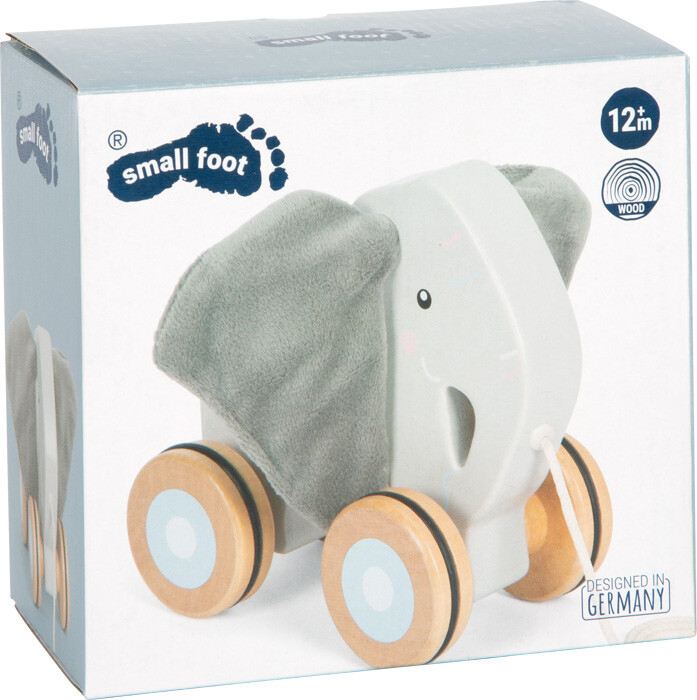 Trækdyr I Træ Til Børn - Elefant Med Knitrende Ører - Small Foot