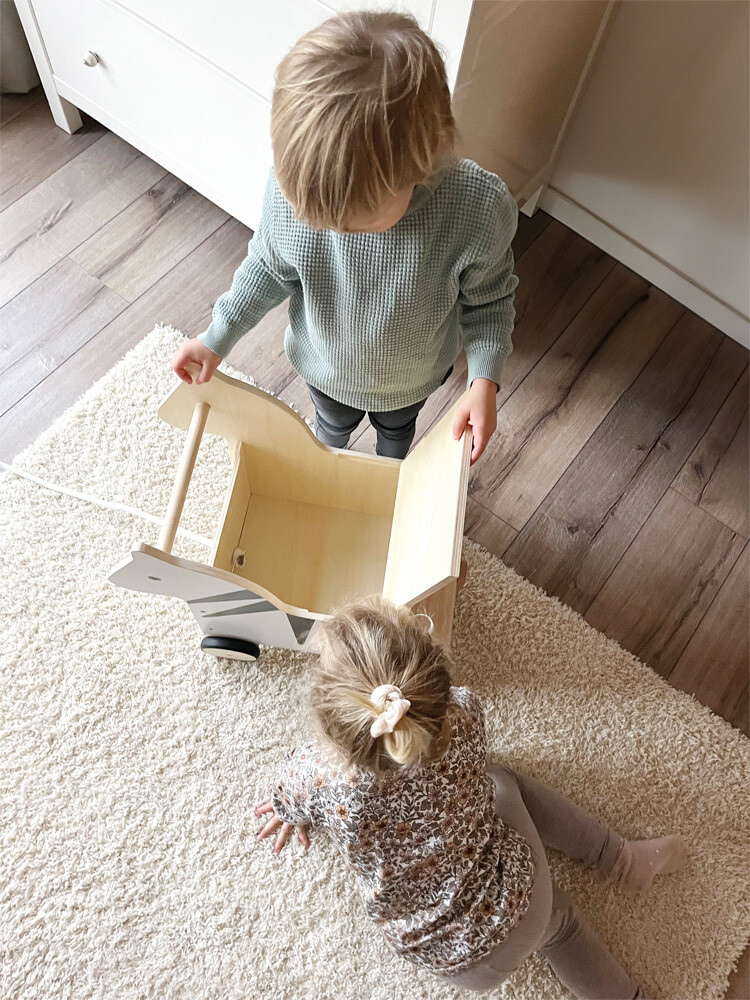 Trækdyr Legetøjskasse Til Børn - Zebra - Træ - Small Foot