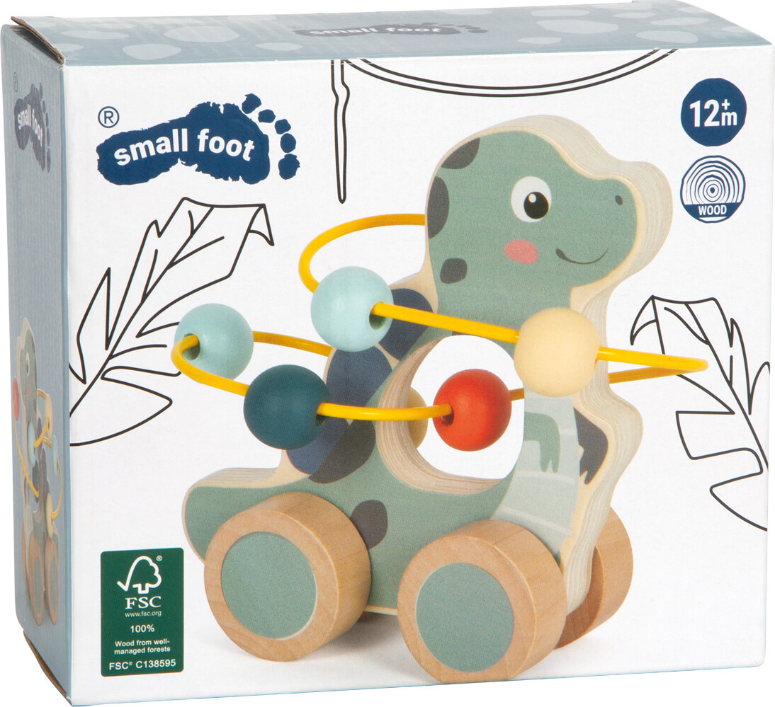 Skubbedyr Med Kuglelabyrint I Træ - Dinosaur - Small Foot