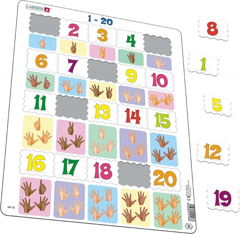 Larsen Puslespil - 20 Brikker Med Tal - 1-10