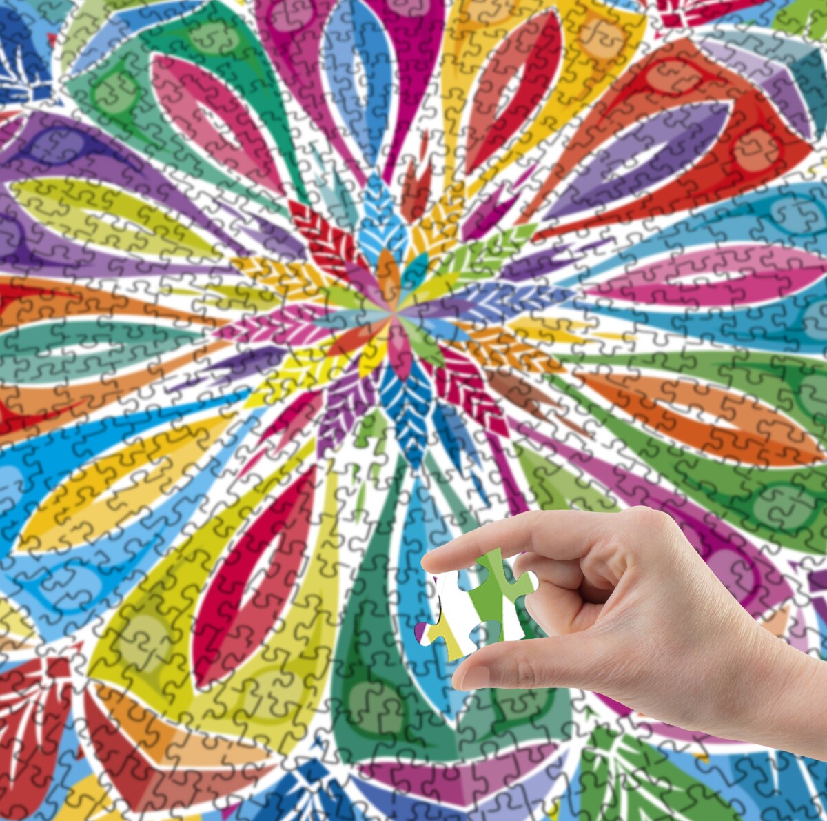 Mandala Puslespil - Rundt - 1000 Brikker - Grafix