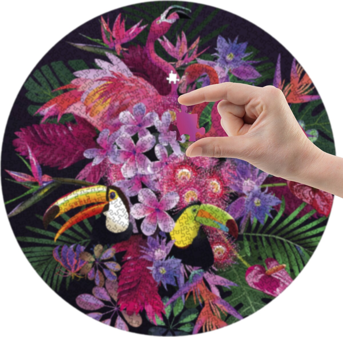 Tropisk Puslespil - Rundt - 1000 Brikker - Grafix