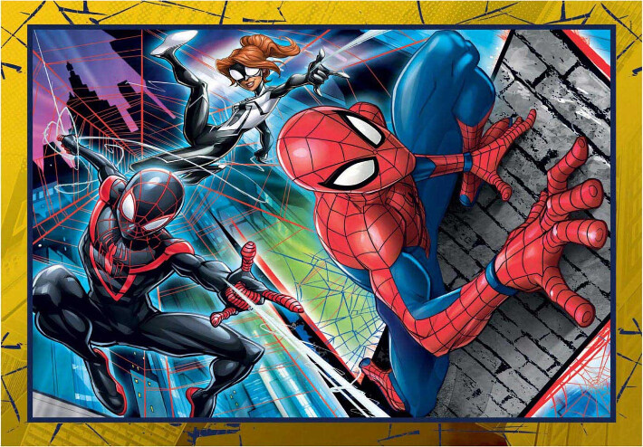 Spiderman Puslespil - Marvel - Super Color - Clementoni - 4 Stk