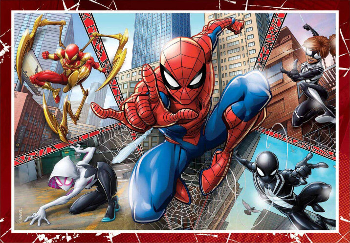 Spiderman Puslespil - Marvel - Super Color - Clementoni - 4 Stk