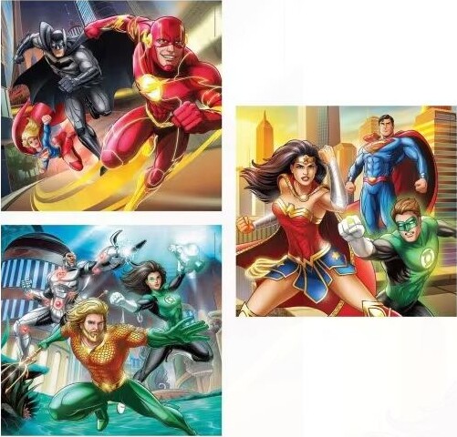 Clementoni Puslespil - Justice League - Dc Comics - 3X48 Brikker