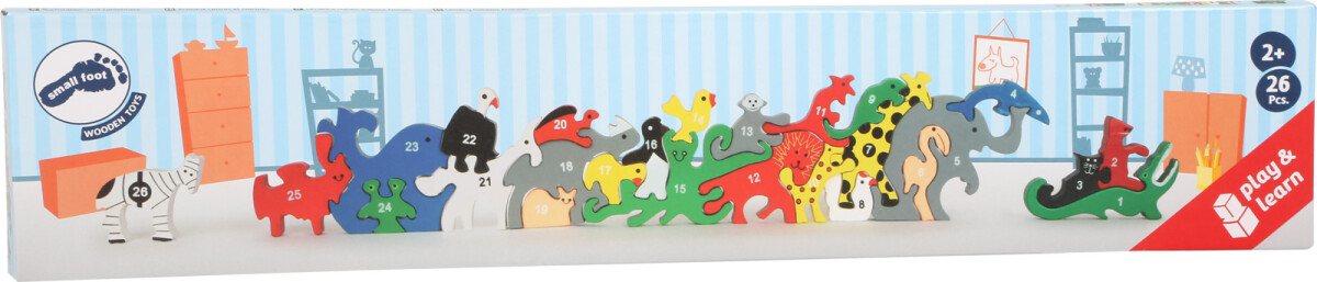 Alfabet Puslespil Med Dyr - Træ - 26 Brikker - Small Foot