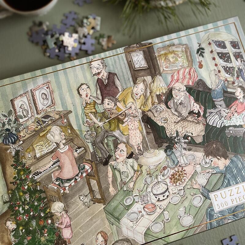 Koustrup Co Puslespil - Family Christmas - Theresa Jessing - 500 Brikker