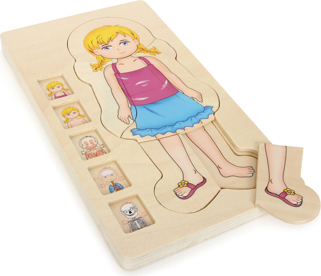 Anatomi Puslespil Til Børn - Pige - Træ - Small Foot