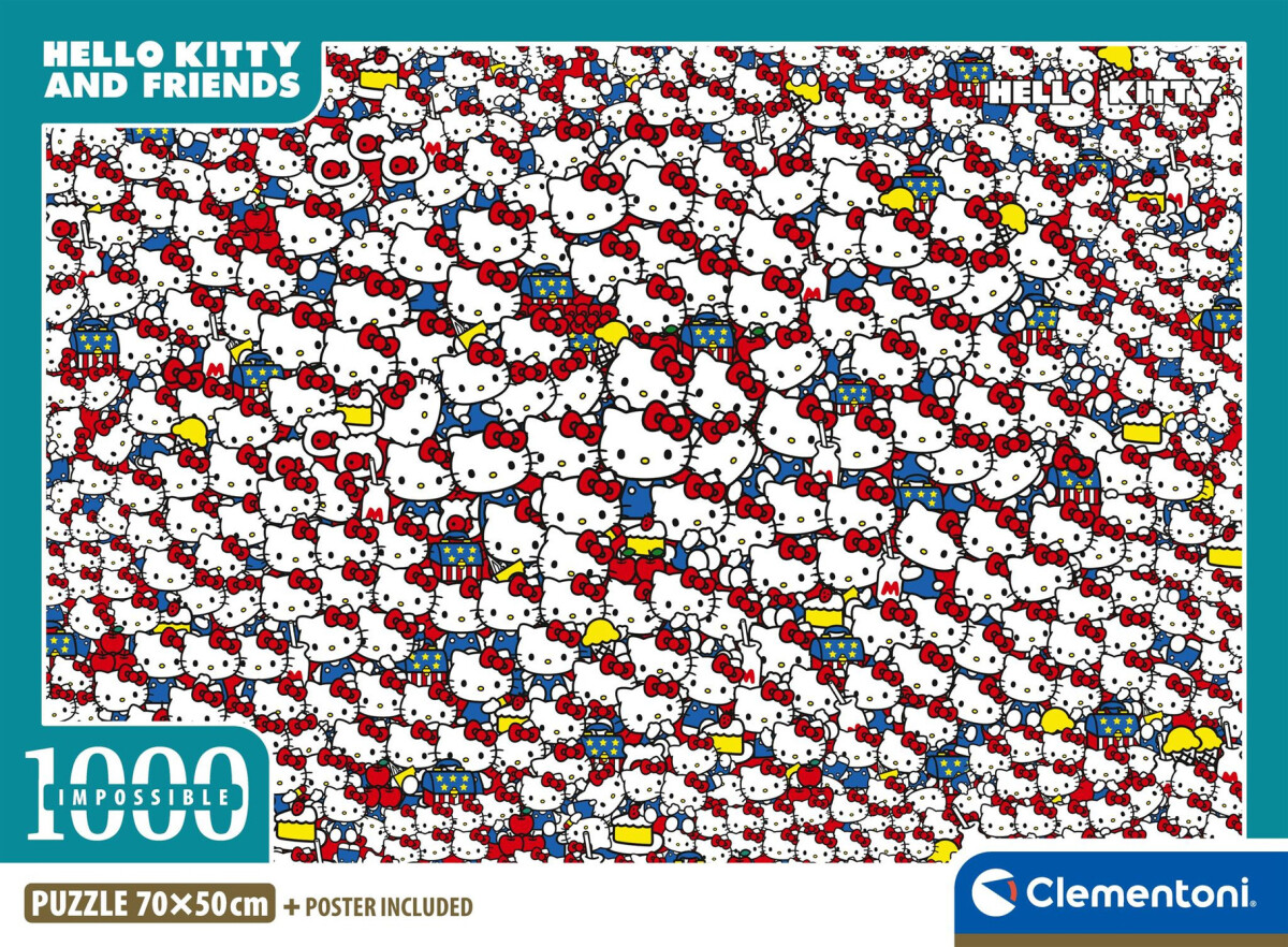 Clementoni - Hello Kitty Impossible Puzzle - 1000 Brikker