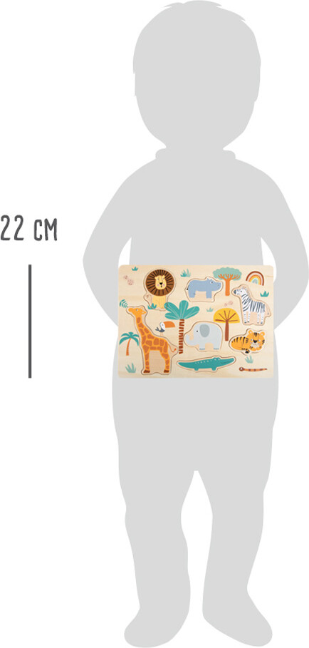 Puslespil I Træ Til Børn - Safari Dyr - 7 Brikker - Small Foot