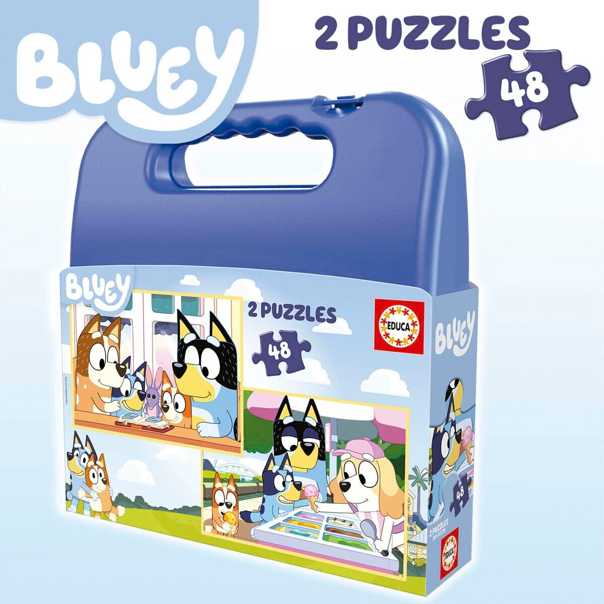 Educa - Bluey Puslespil - Puzzle Kuffert - 2X48 Brikker