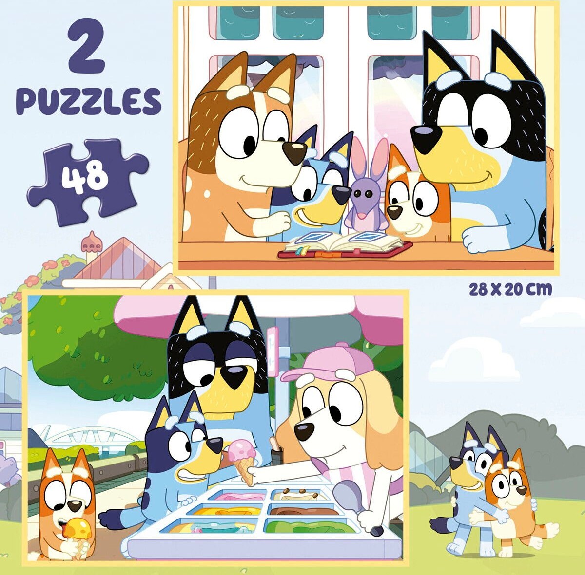 Educa - Bluey Puslespil - Puzzle Kuffert - 2X48 Brikker
