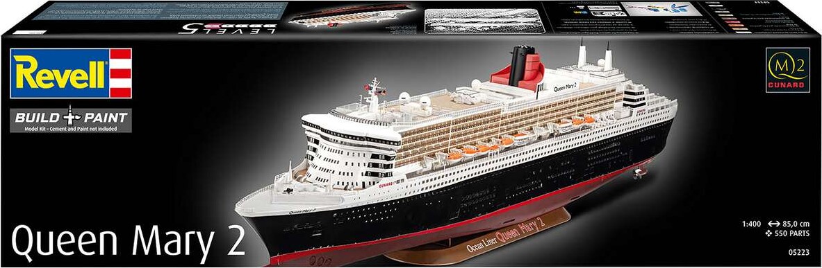 Revell 05223 - Queen Mary 2 Byggesæt - Build And Paint - 1 400