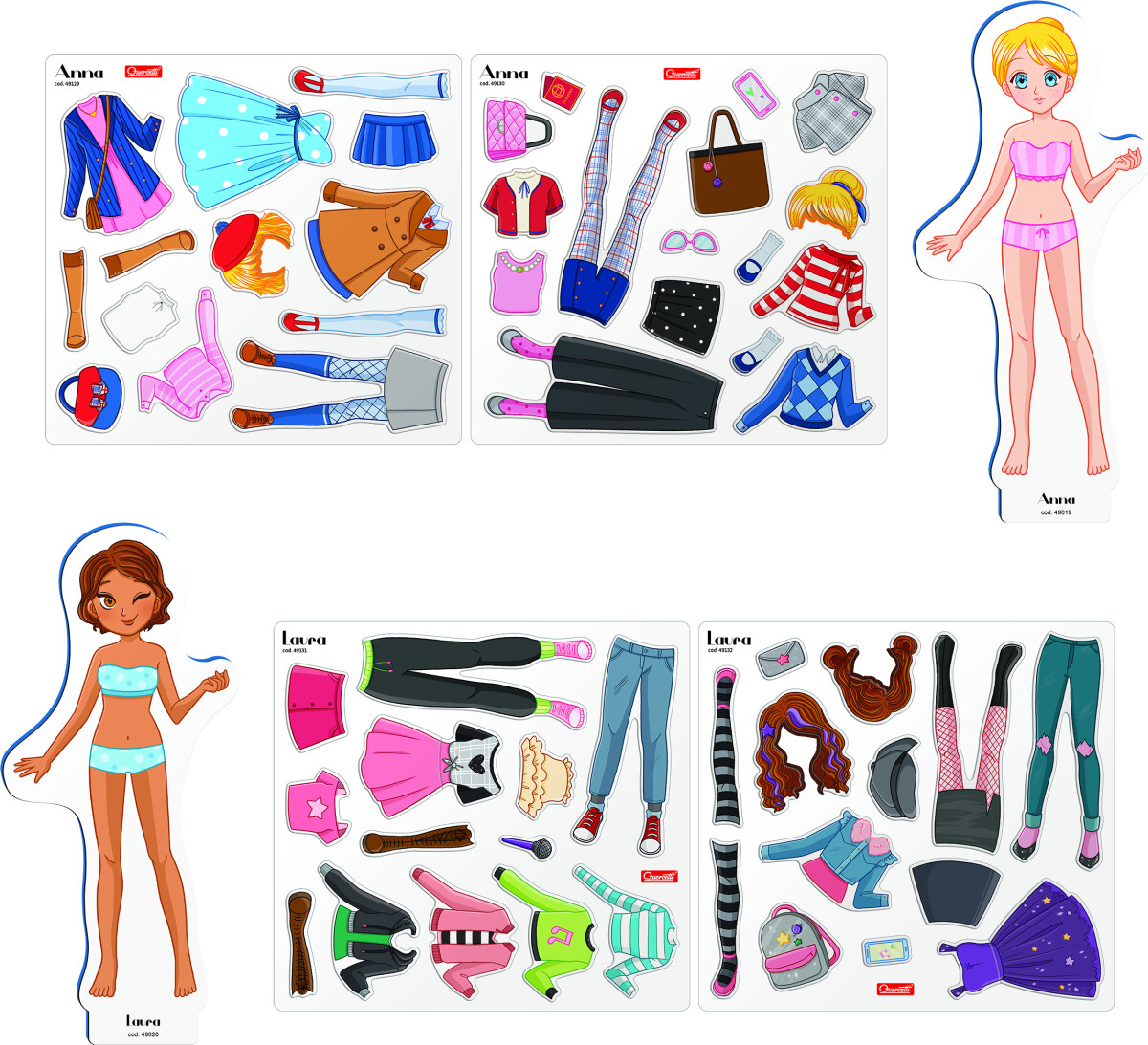 Quercetti - Magnetiske Påklædningsdukker Bedste Veninder - Qu-2935