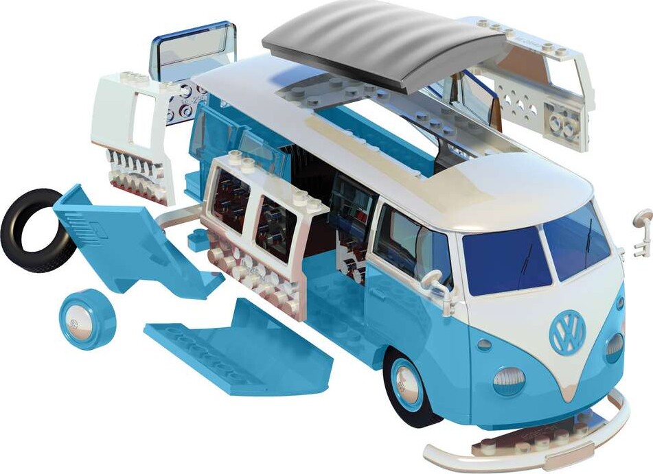 Airfix - Quick Build - Vw Camper Van - Blå - J6024